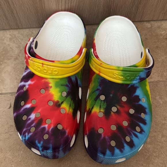 Tie-dye rainbow 🌈 Crocs - like new! - Picture 2 of 8